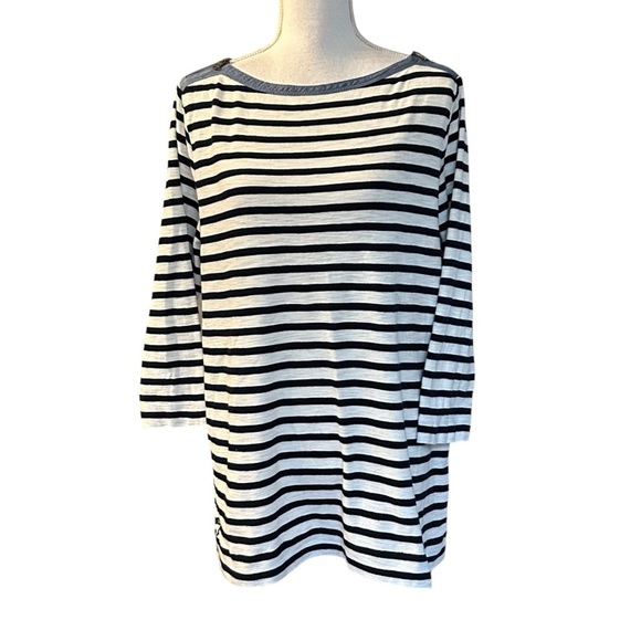Lauren Ralph Lauren Tops - Ralph Lauren Jeans Co Striped 3/4 Long Sleeve Shoulder Zip Top SZ 2X Blue White
